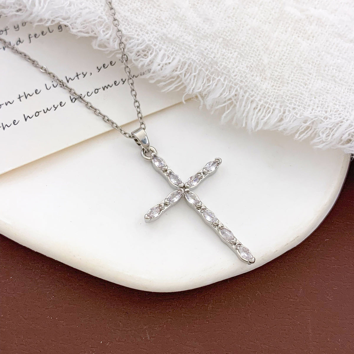 Faceted Stone Cross Necklace · mproduct-484df056db0bbf05e93c