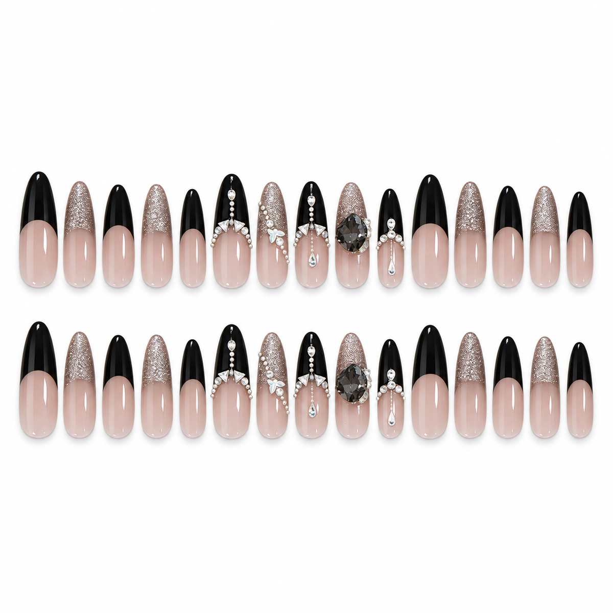 Deep Night Cat Eye Butterfly Press On Nails - image 2