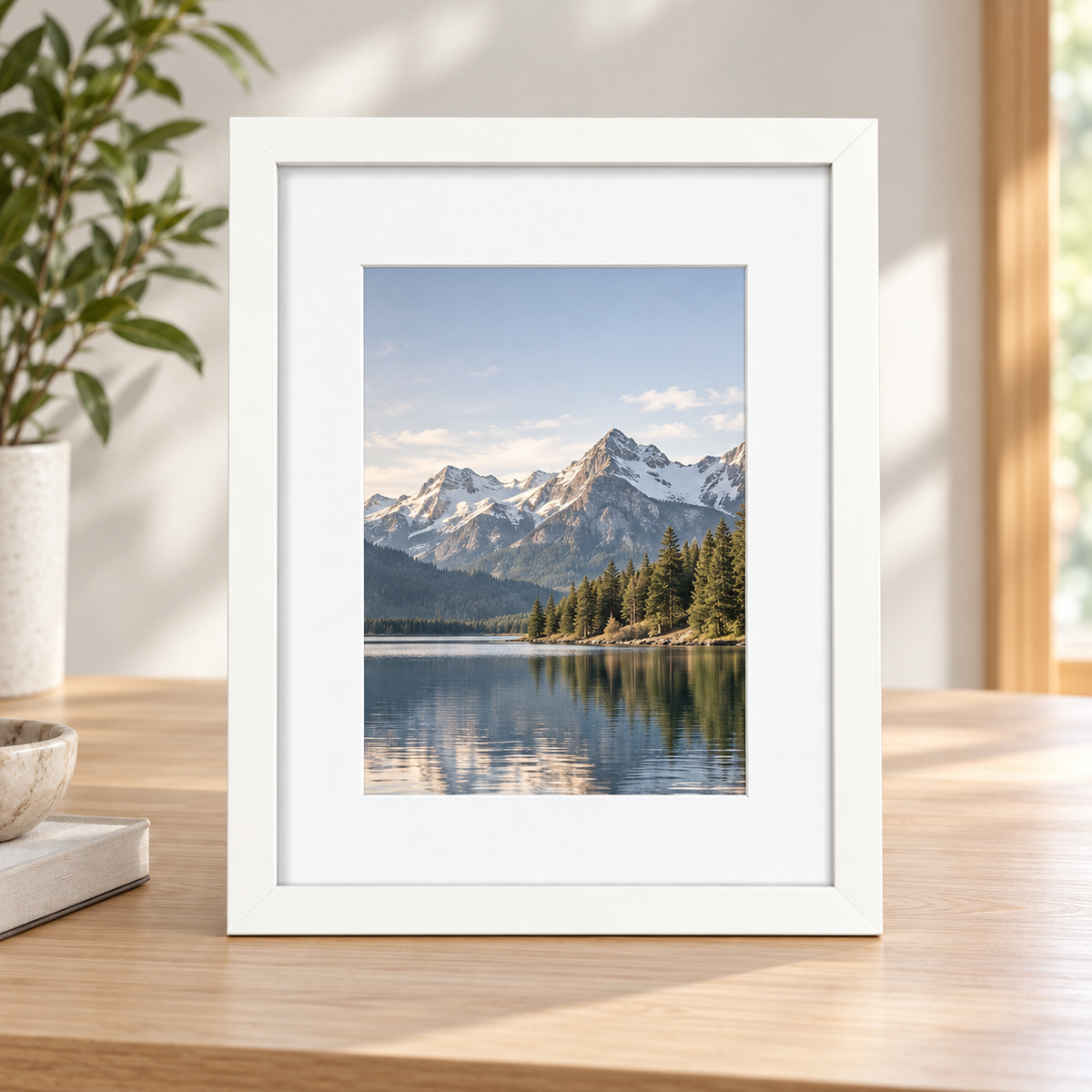 8 × 10 in Picture Frame with White Mat 3