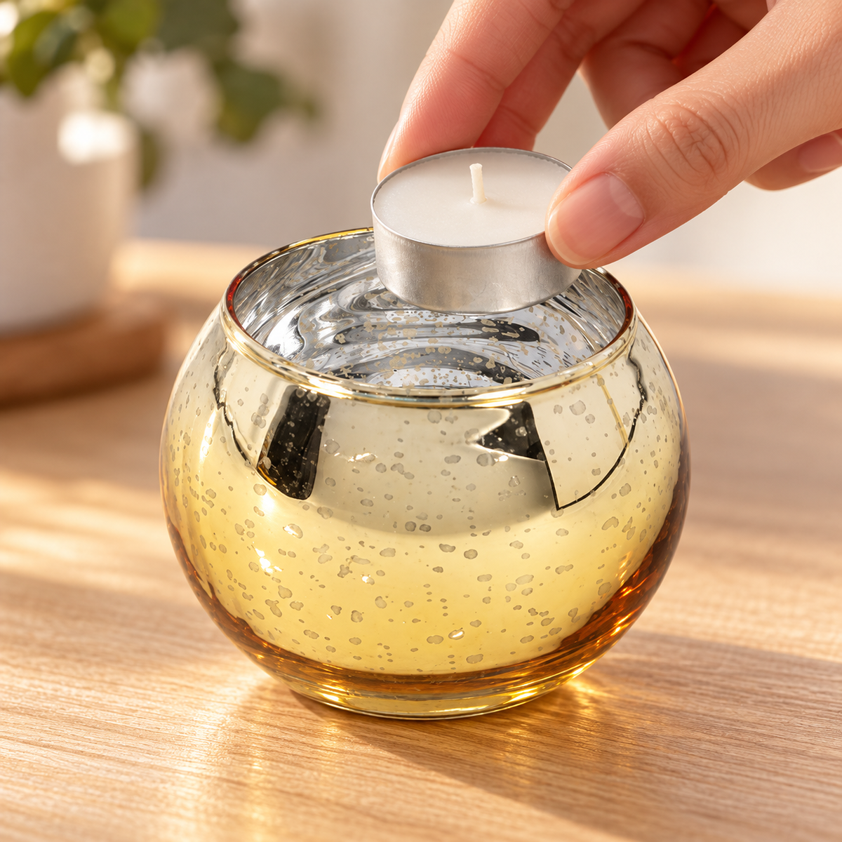 Speckled Glass Candle Holder 7
