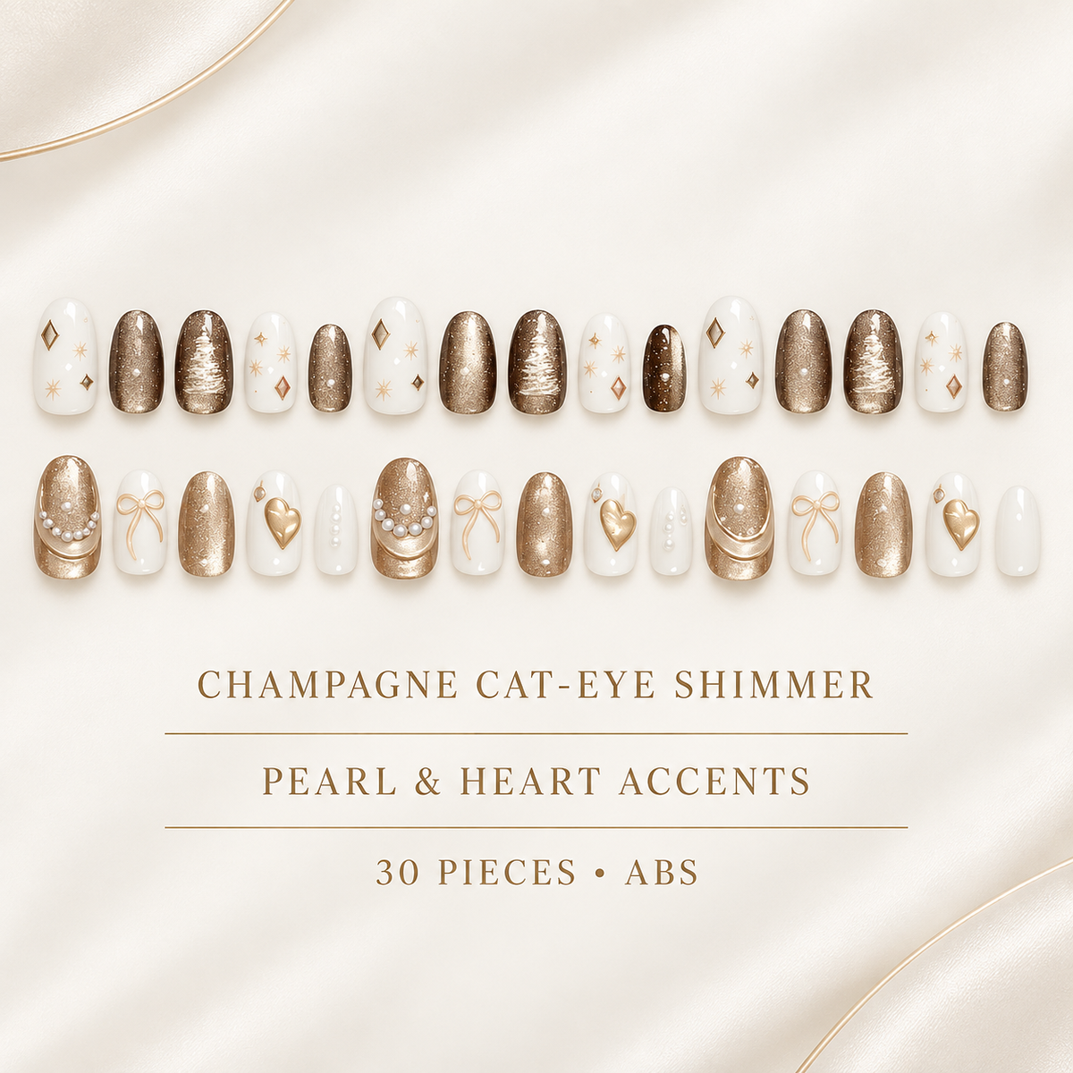 Champagne Golden Years Cat Eye Press On Nail Set · mproduct-08313e24857a305eddb6