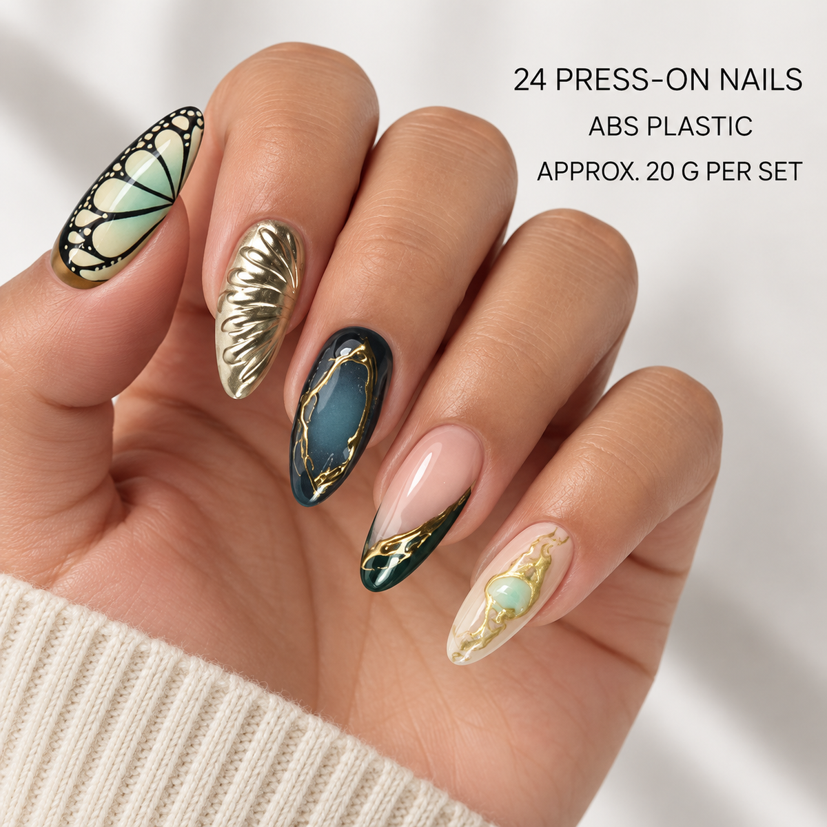 Midnight Galaxy Dark Wave French Press On Nail Set