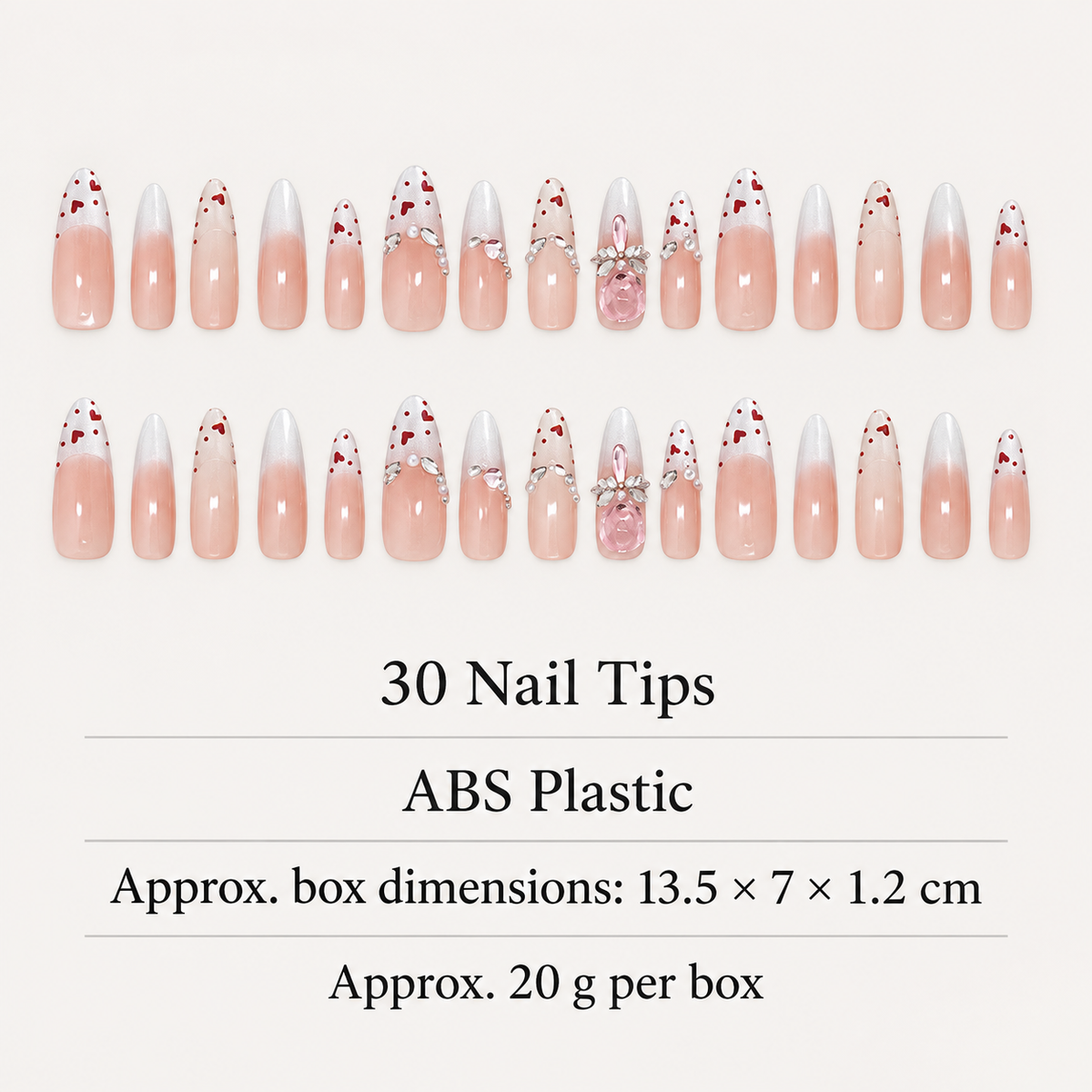 Glacier Pink Crystal Cat Eye Press On Nail Set