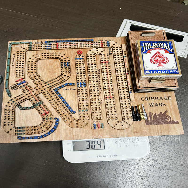 Wooden Cribbage Trap Board Game 2