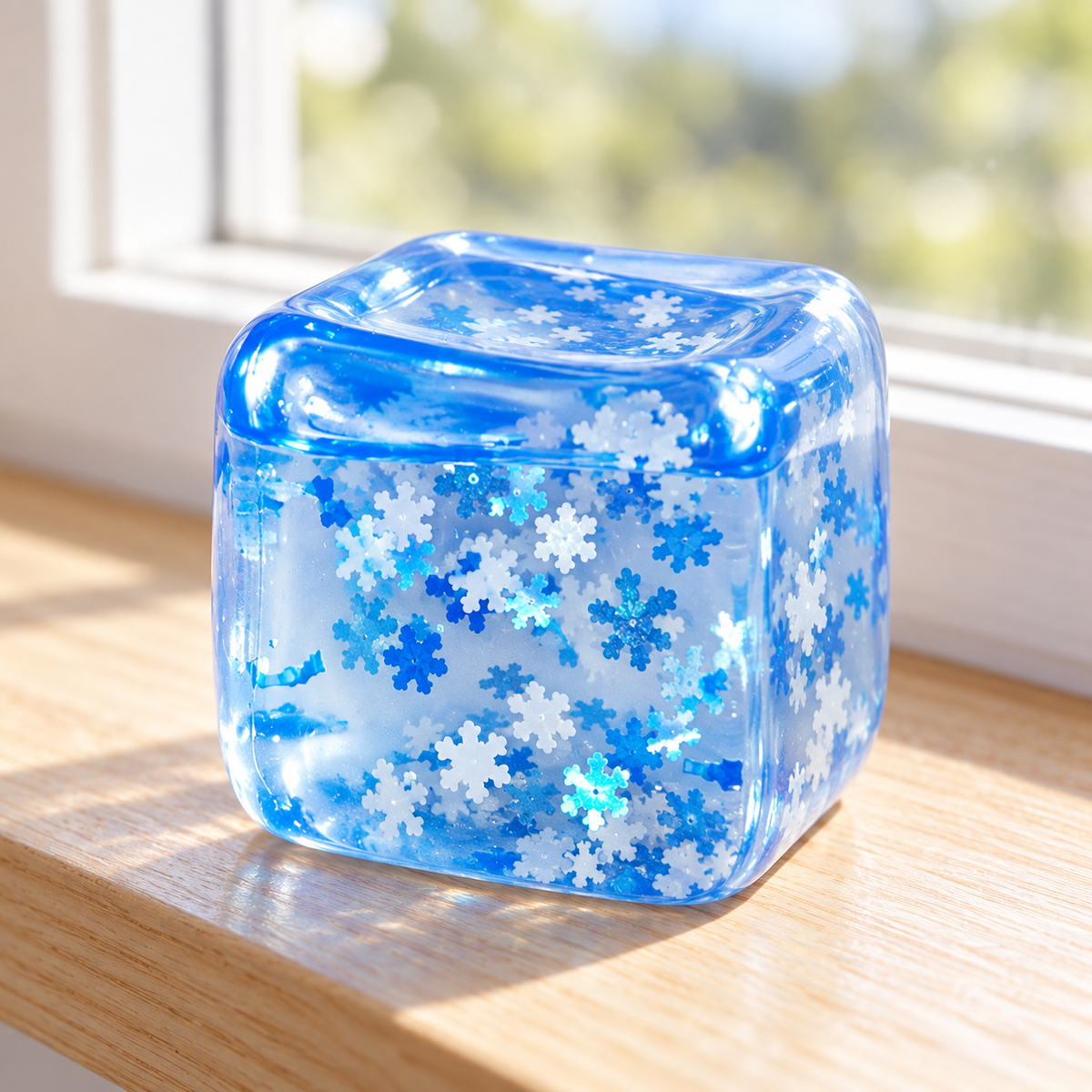 Snowflake Ice Cube Squishy Toy – 5 cm 2