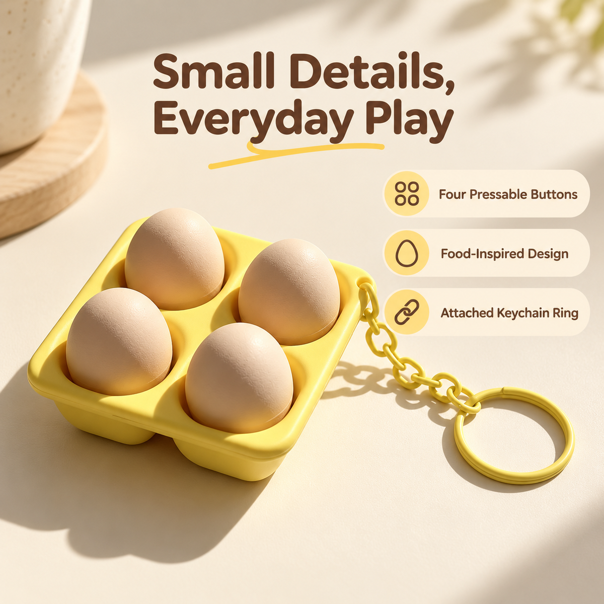 Four-Button Food Clicker Keychain 8