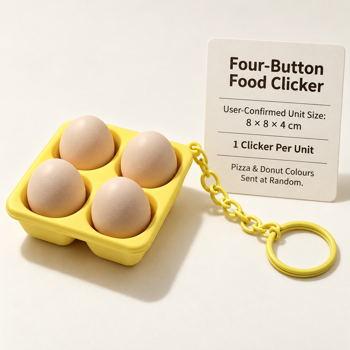 Four-Button Food Clicker Keychain 4