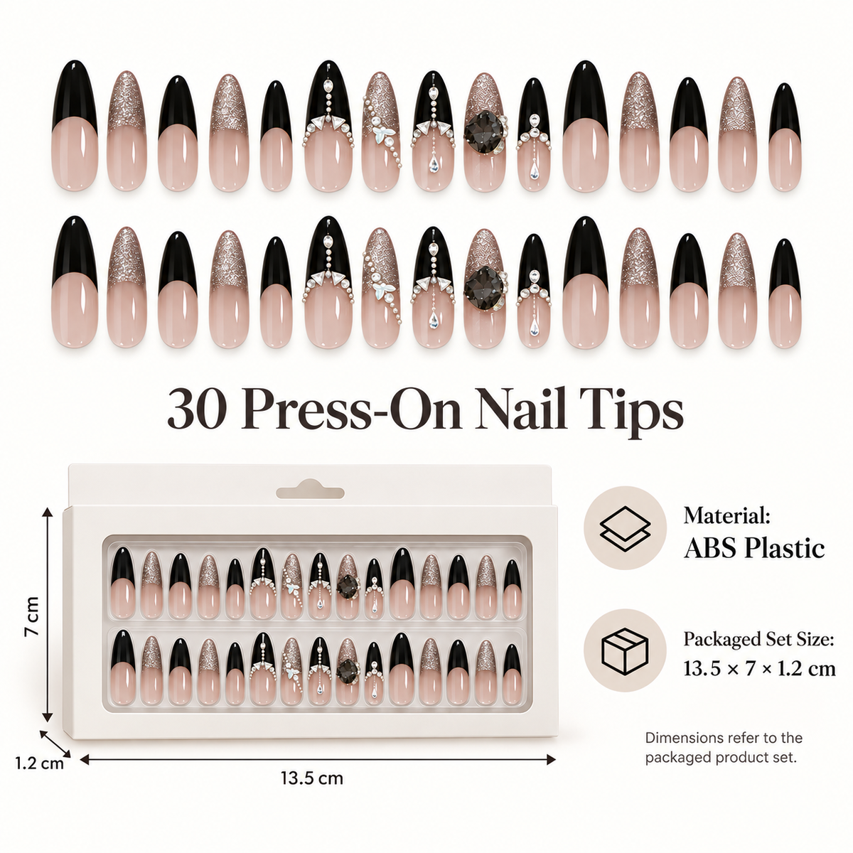 Deep Night Cat Eye Butterfly Press On Nails - image 4