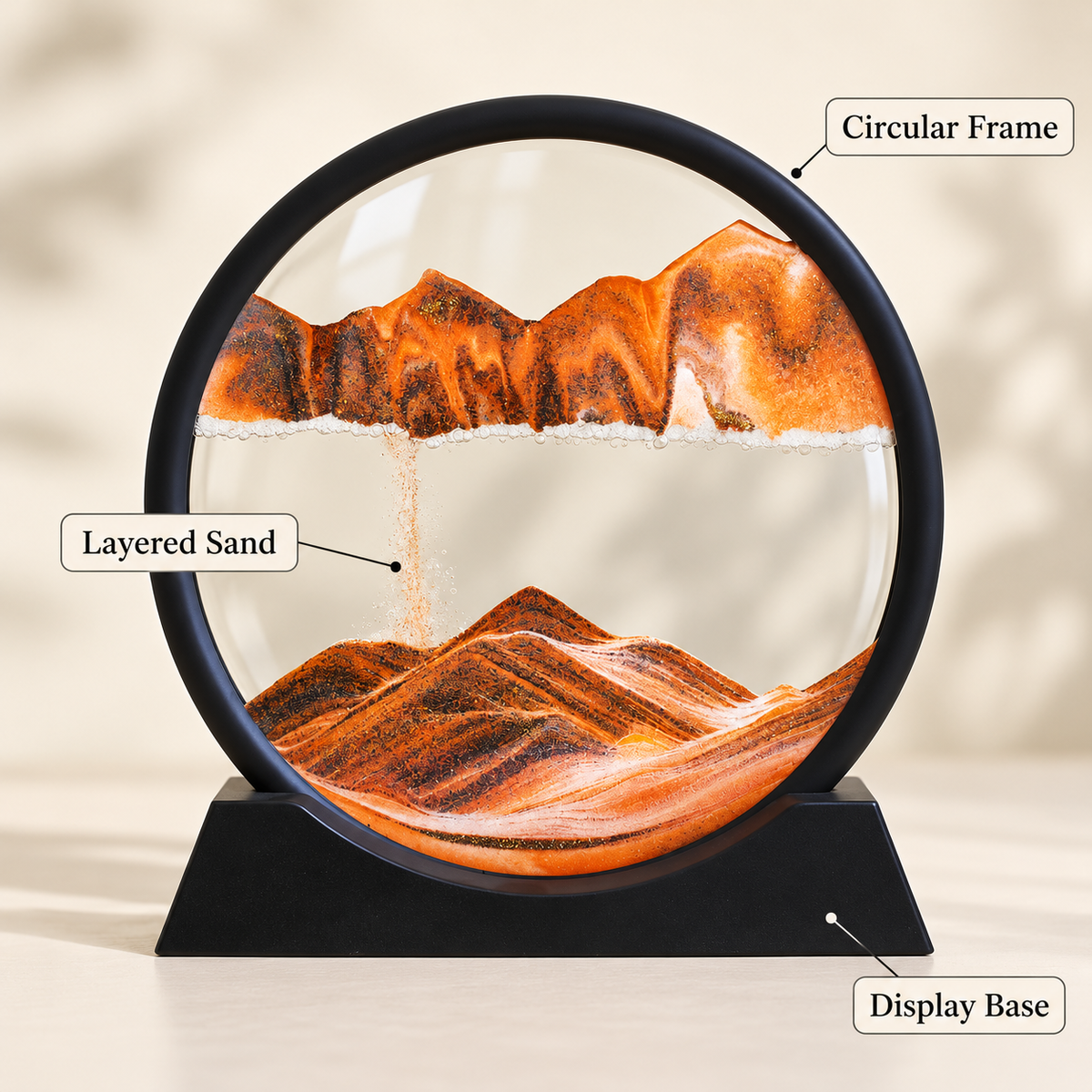 7-inch Moving Sand Art – Black Frame 8