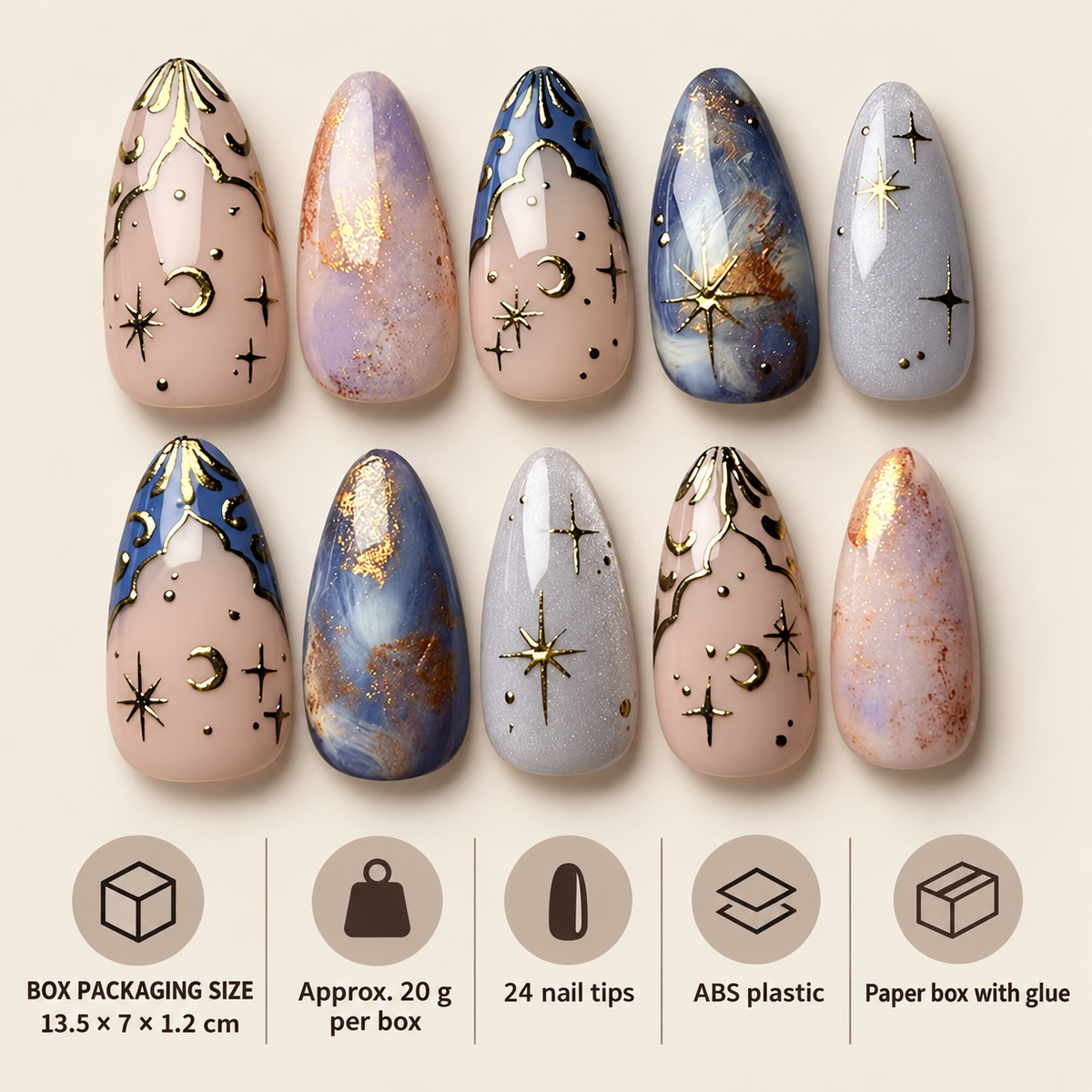 Firework Star press-on nail set image 2
