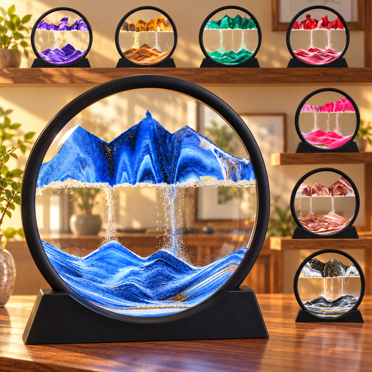 7-inch Moving Sand Art – Black Frame