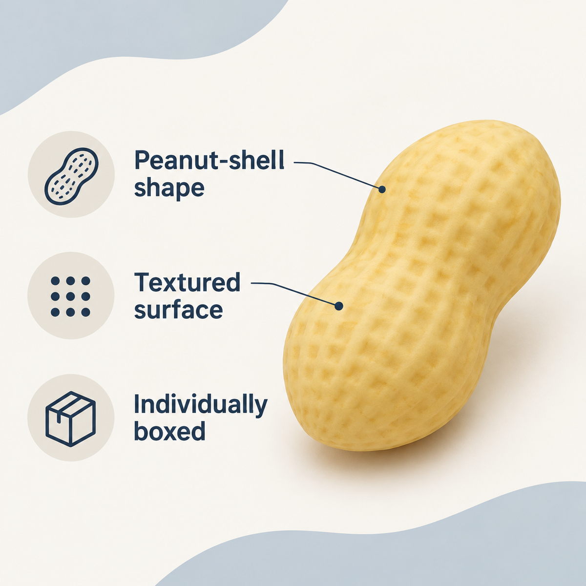 Peanut Shell Tactile Squishy Toy — selling points