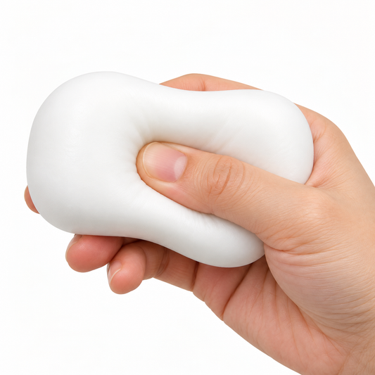 White Bar Sensory Squeeze Toy — hand squeeze main