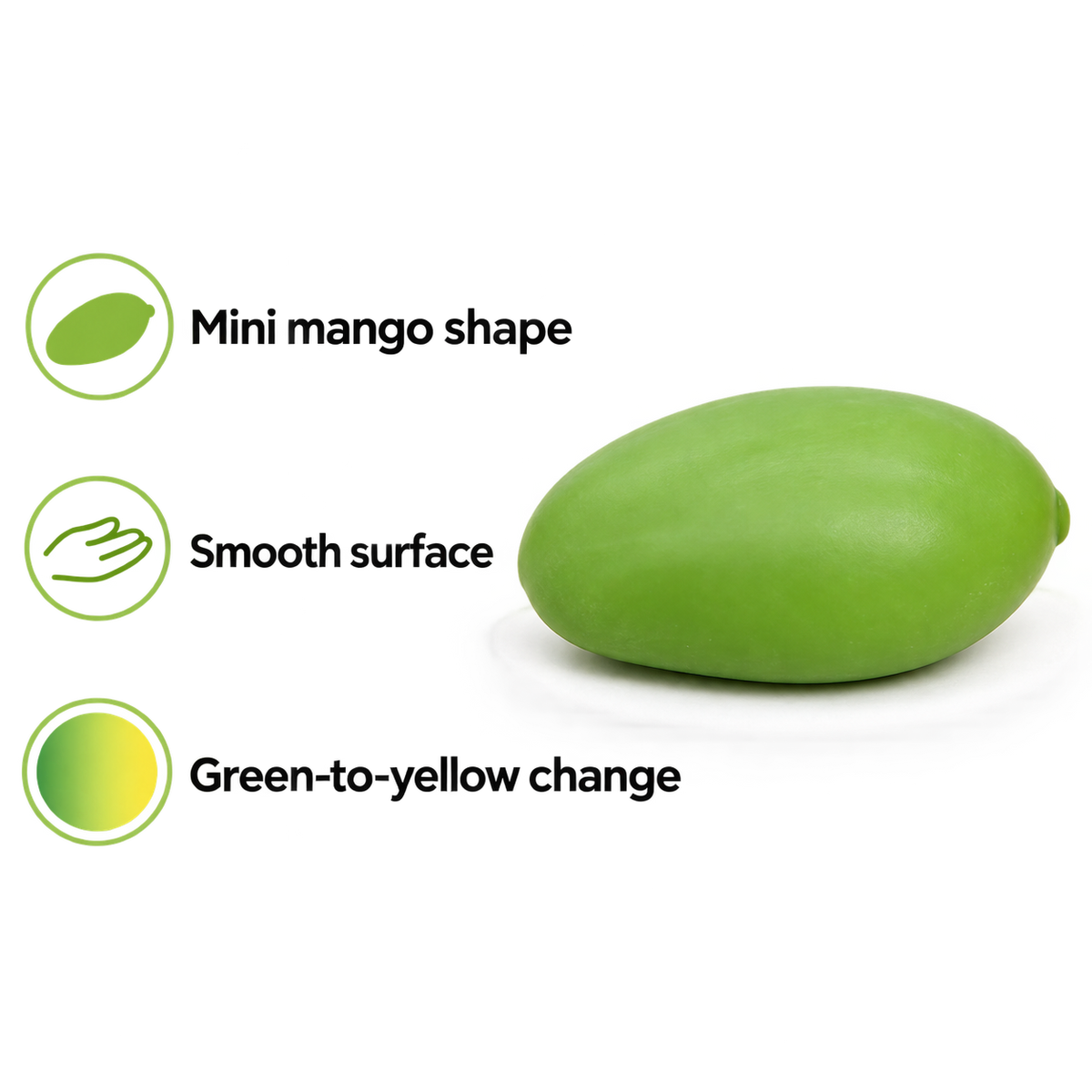 Mini Colour-Changing Mango Squeeze Toy — selling points