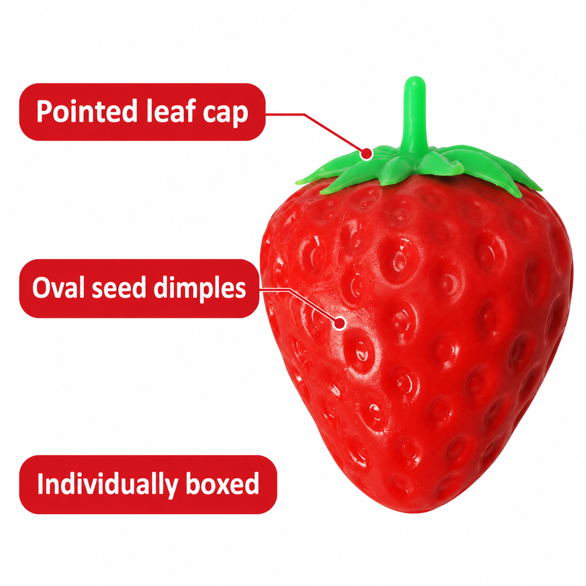 Pointed-Leaf Strawberry Tactile Toy — selling points