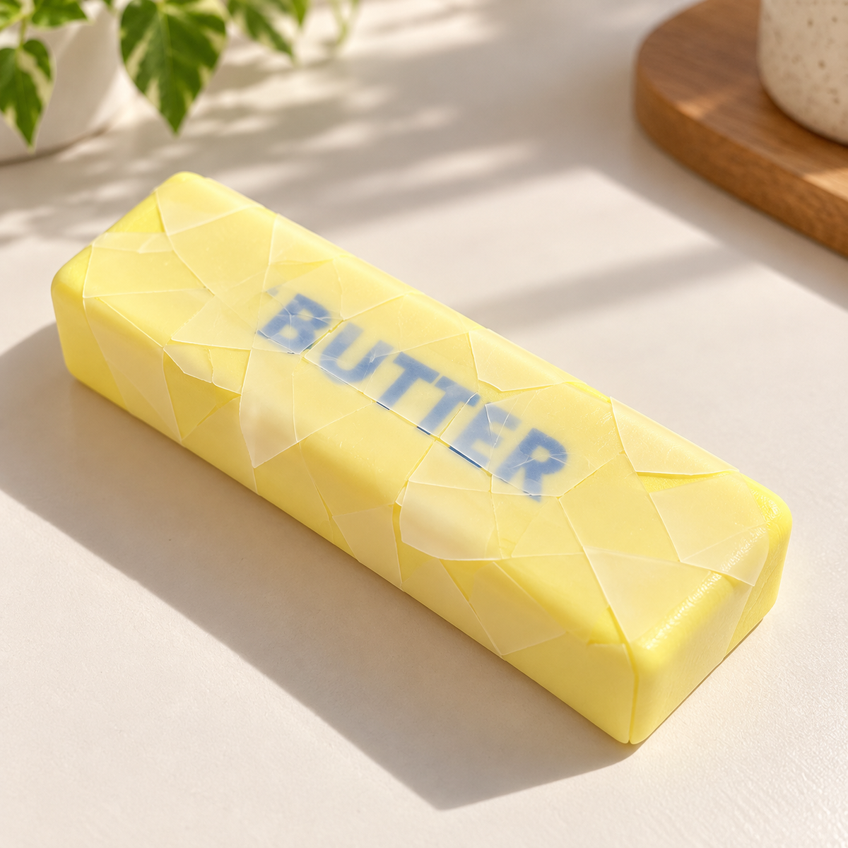 Yellow Crackle Butter Stick Squeeze Toy — atmosphere