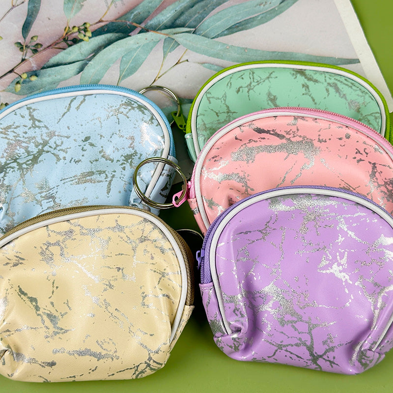 Marble Print Coin Purses Pastel