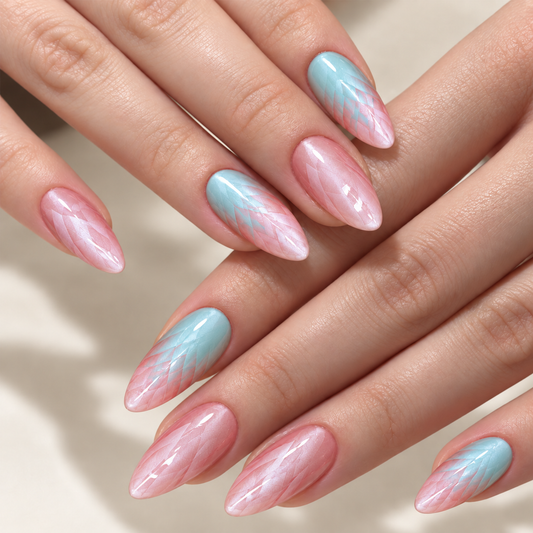 Glazed Cat Eye Gradient Almond Press On Nails - image 1