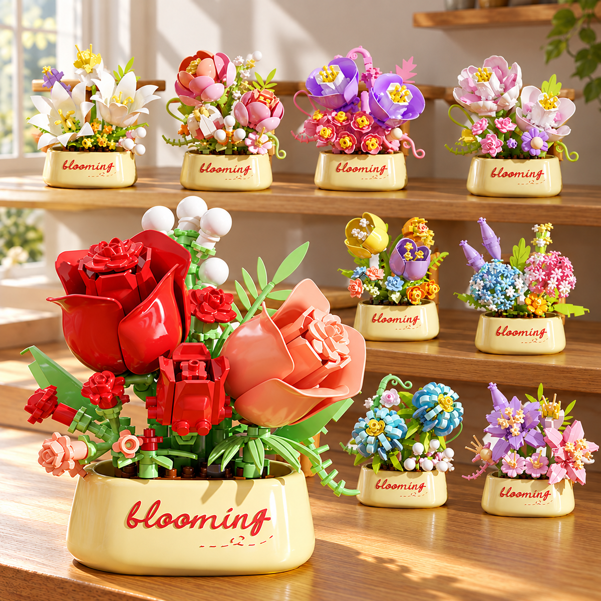 Flower Pot Building Block Kit