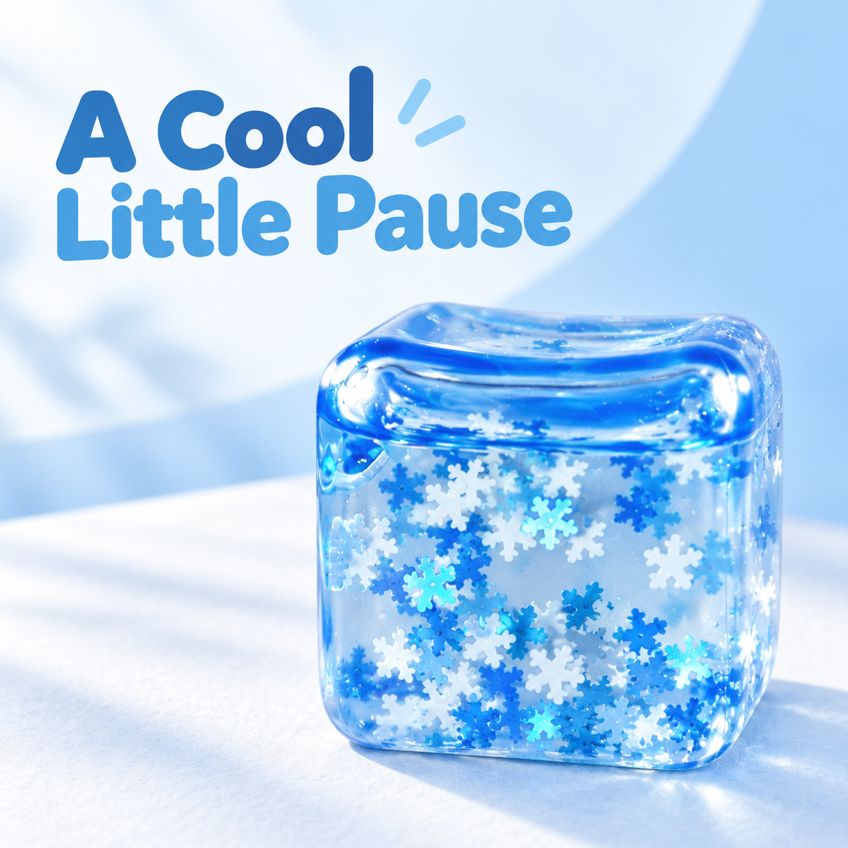 Snowflake Ice Cube Squishy Toy – 5 cm 5