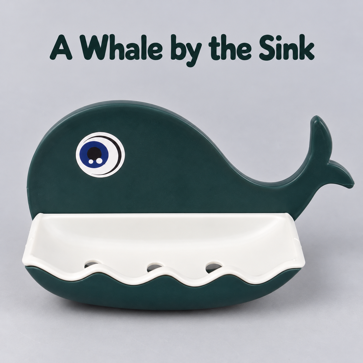 Whale-Shaped Soap Dish with Drain Tray 6