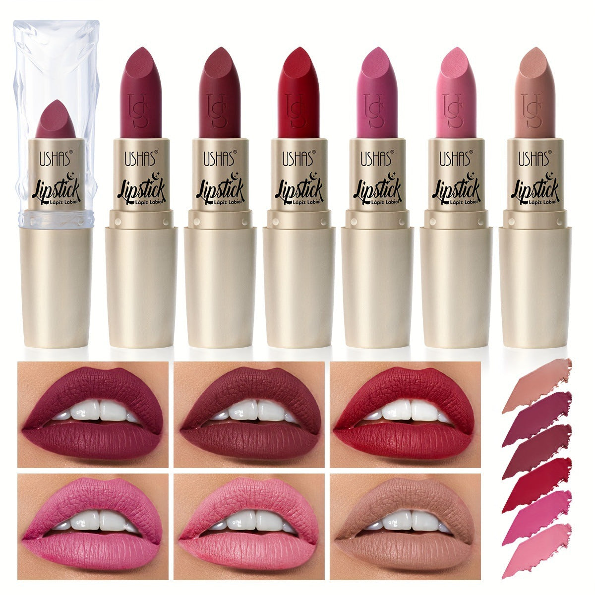USHAS Golden Matte Lip Stick