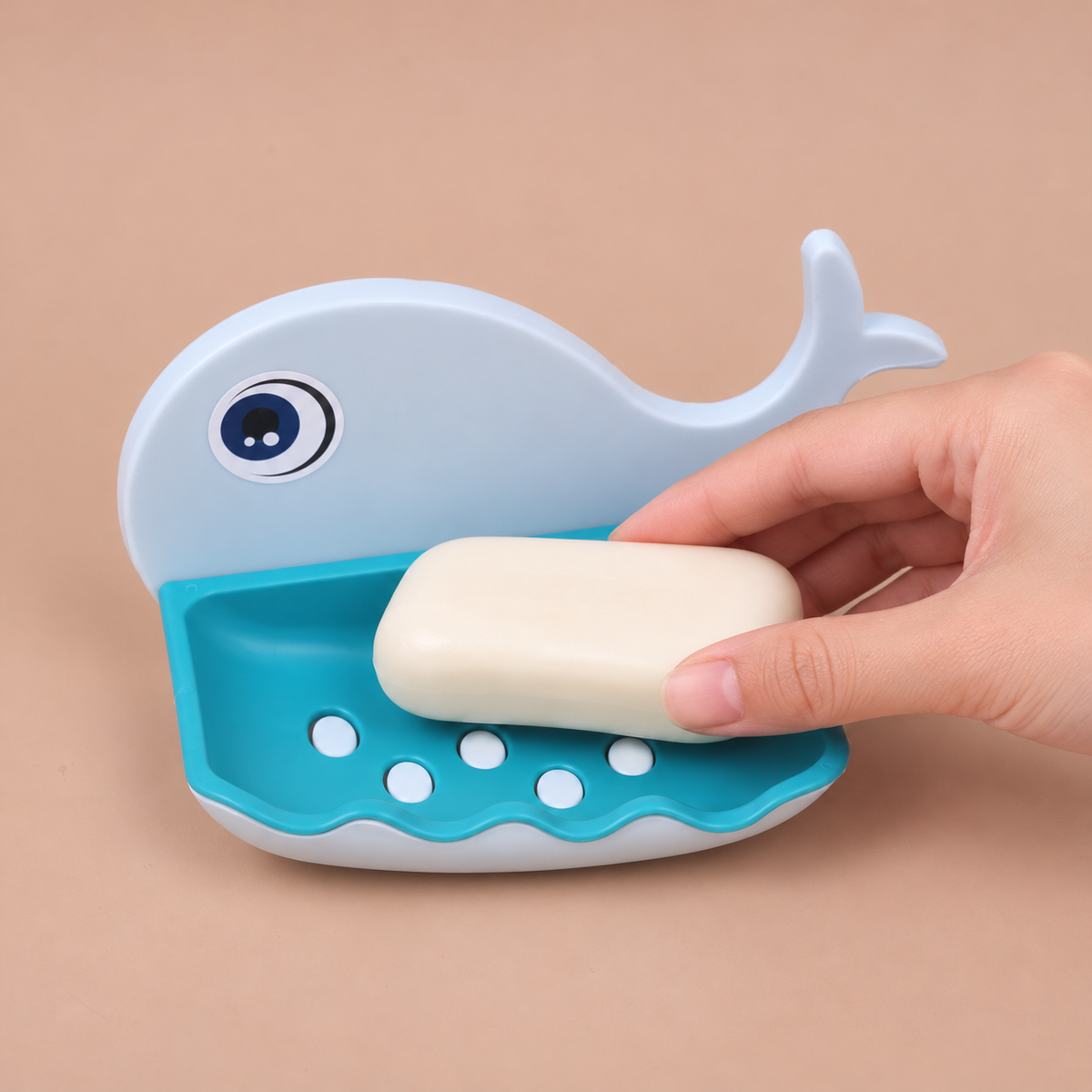 Whale-Shaped Soap Dish with Drain Tray 7