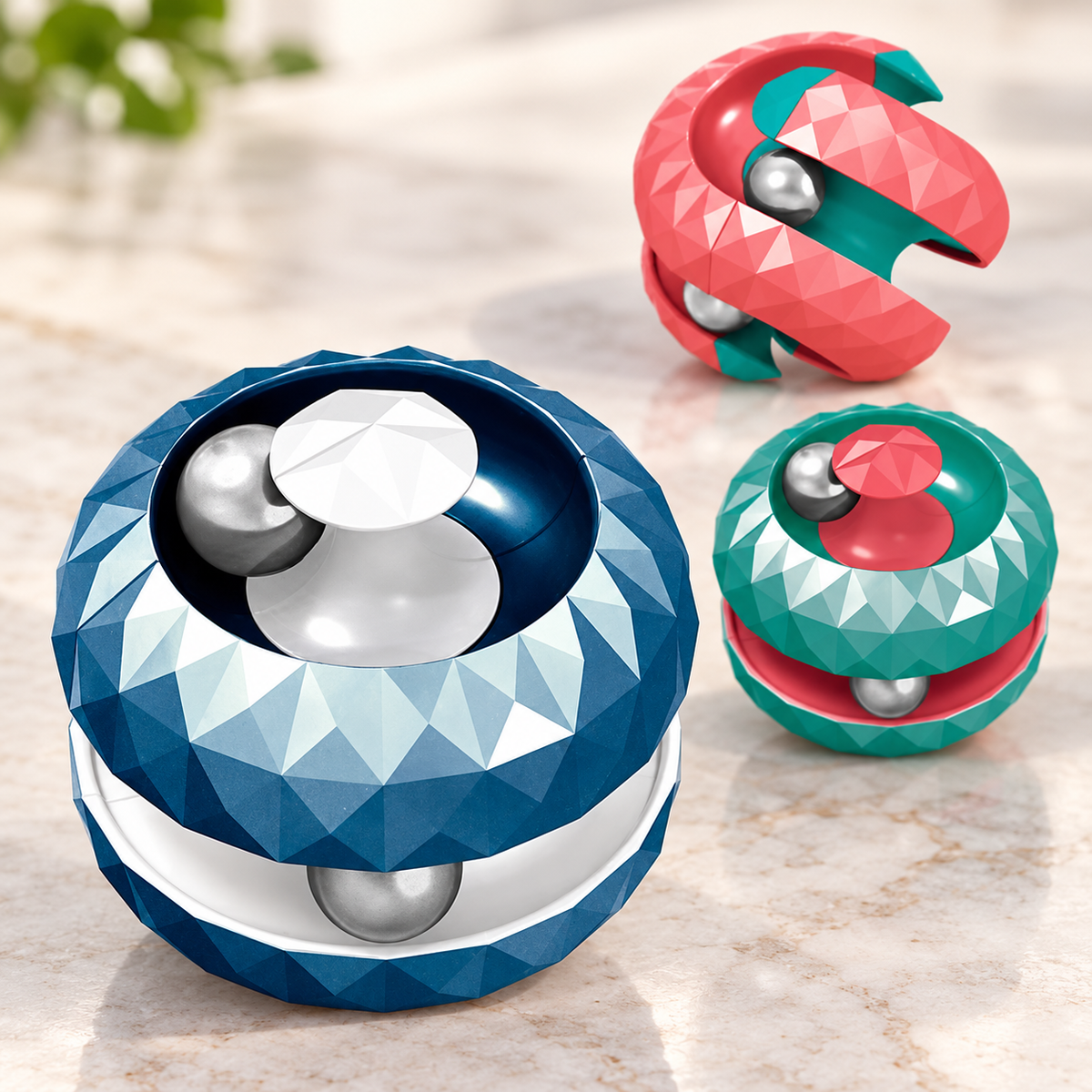 Bead Orbit Fidget Spinner – Two-Tone Colours