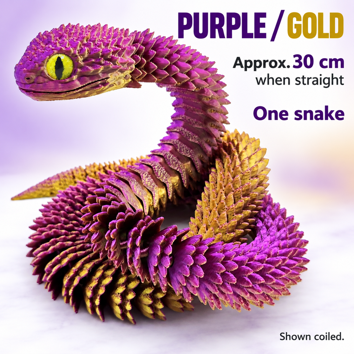 3D-Printed Articulated Viper Snake – 30 cm 4