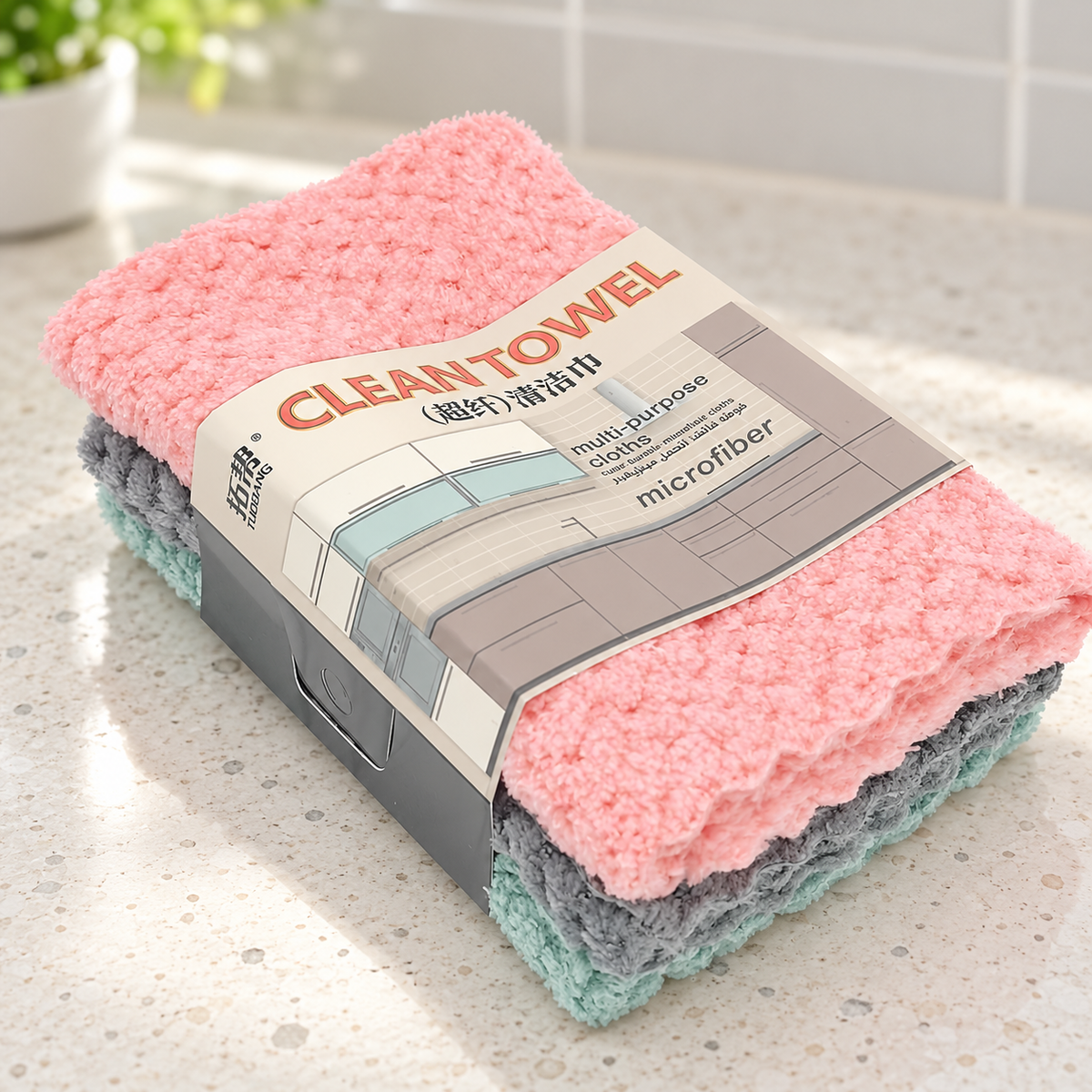 3-Pack Multicolor Microfiber Cleaning Cloths 2