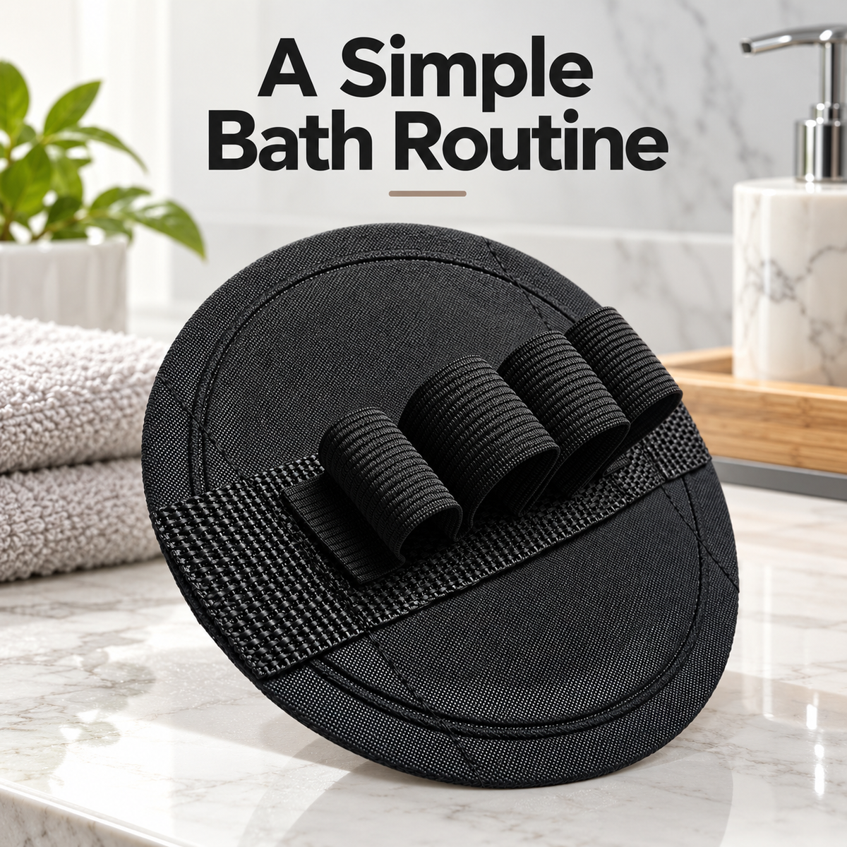 Round Bath Scrub Pad with Finger Loops 6