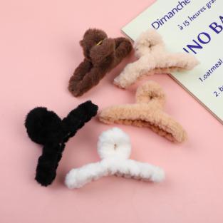 Brown Plush Claw Clip 13cm