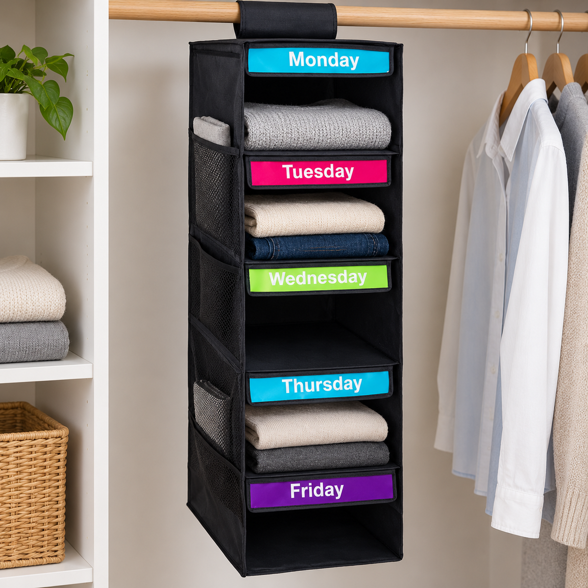Five-Compartment Hanging Closet Organizer 3
