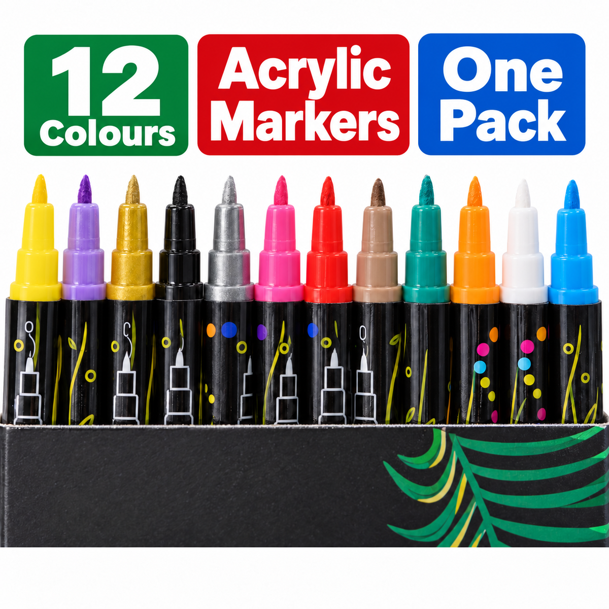 12-Colour Acrylic Marker Set 7