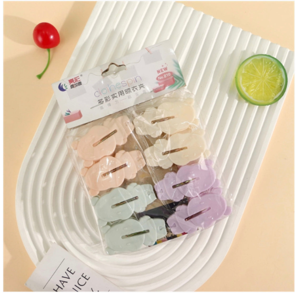 Bear-Shaped Plastic Clothespins Multicolor 2