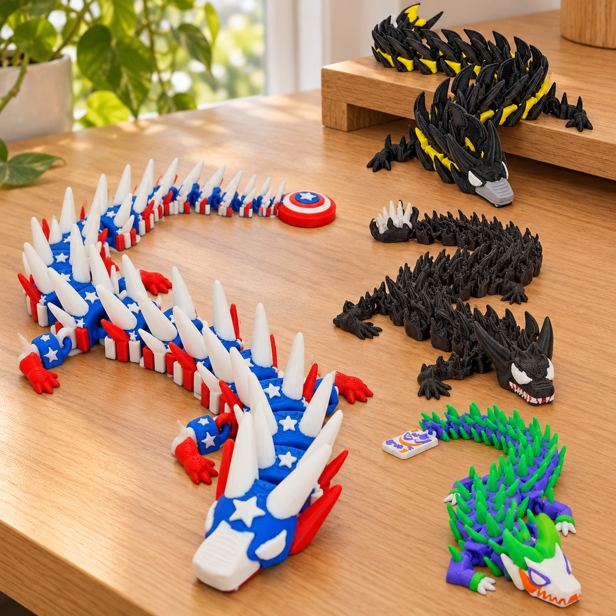 3D-Printed Articulated Dragon Figure
