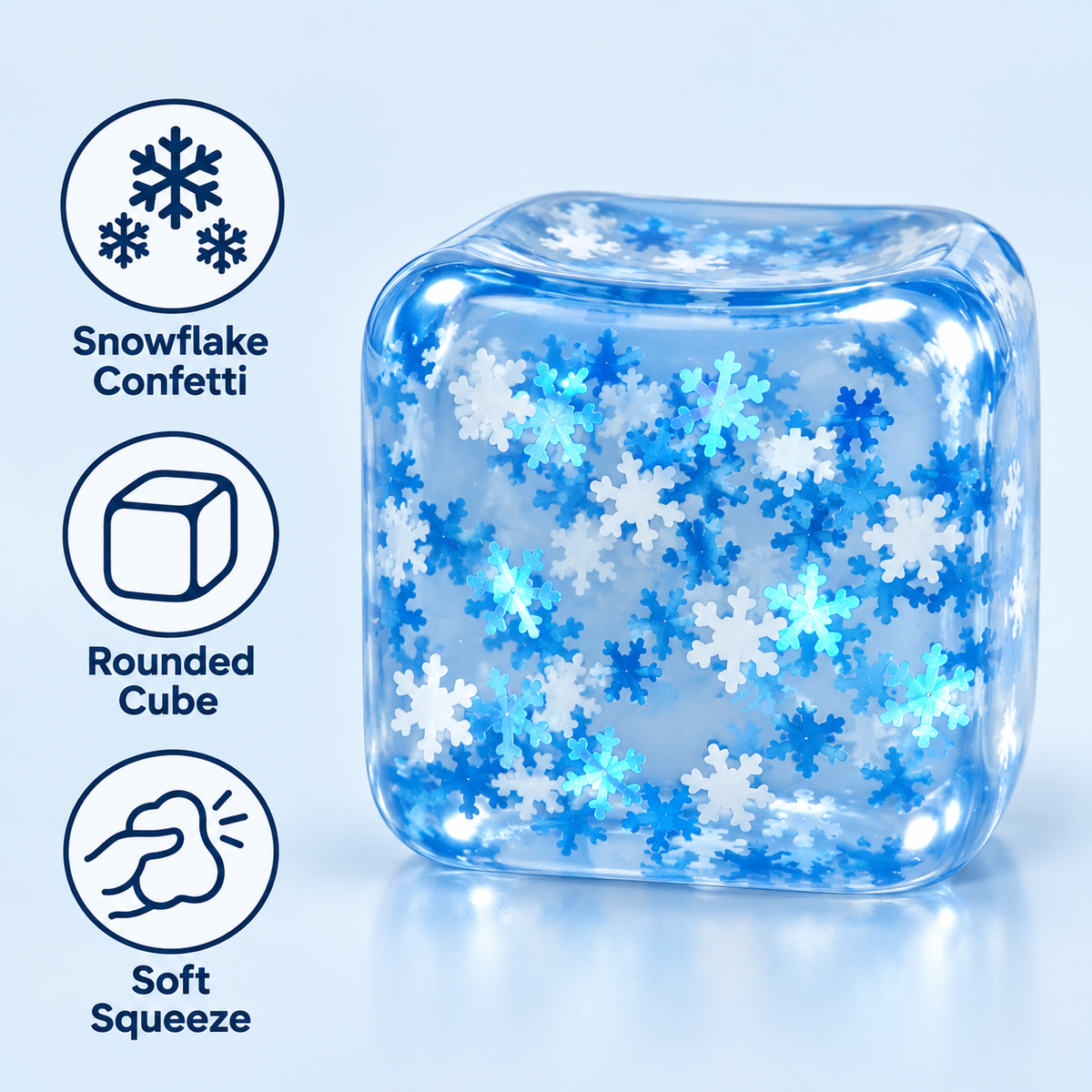 Snowflake Ice Cube Squishy Toy – 5 cm 7