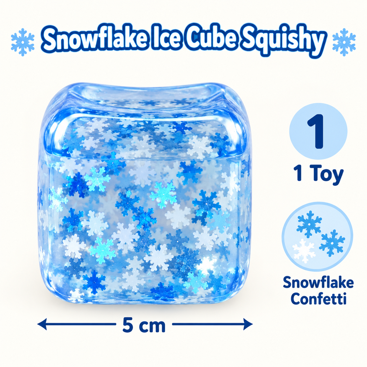 Snowflake Ice Cube Squishy Toy – 5 cm 3