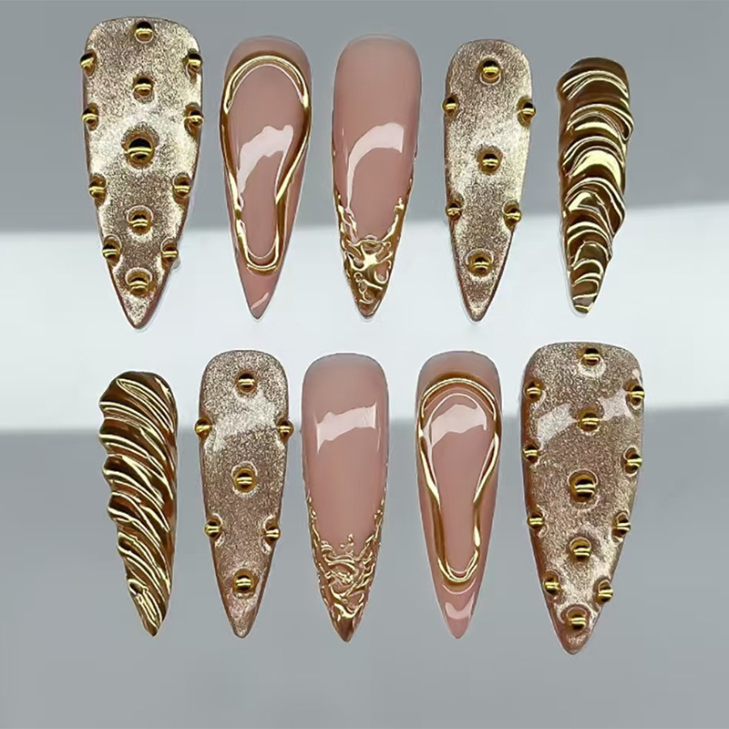 Sunset Reverie Molten Gold Press On Nails - replacement image 1