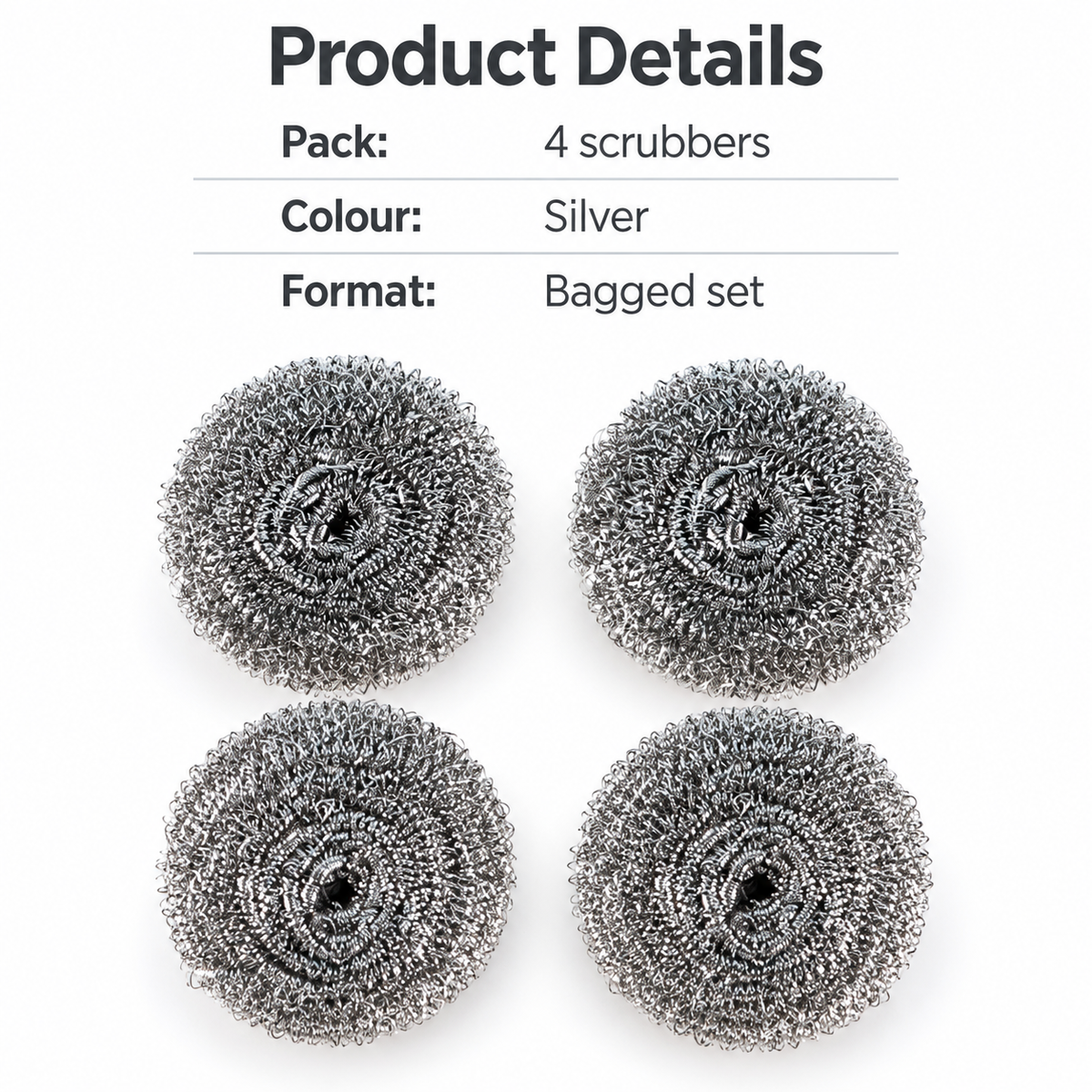 4-Pack Steel Wool Scrubbers 3