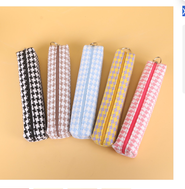 Houndstooth Canvas Pencil Cases 2