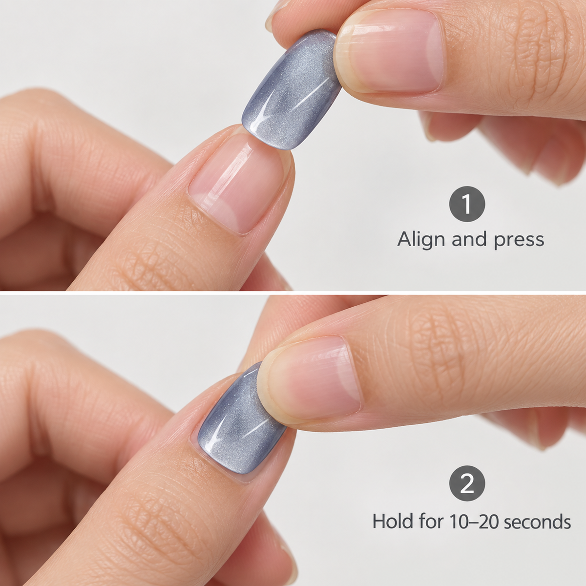 Glacier Blue Cat Eye Ballet Press On Nail Set