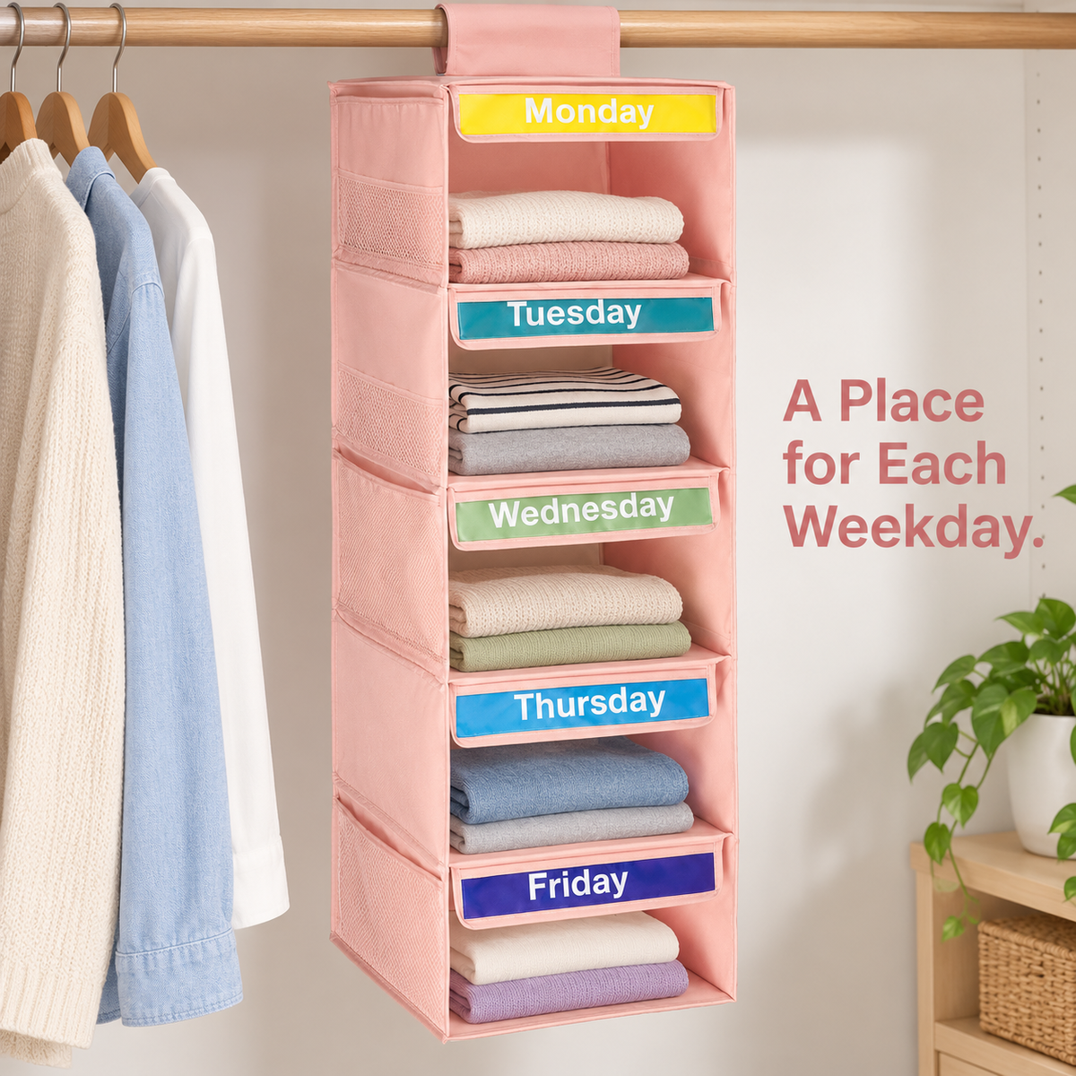 Five-Compartment Hanging Closet Organizer 6