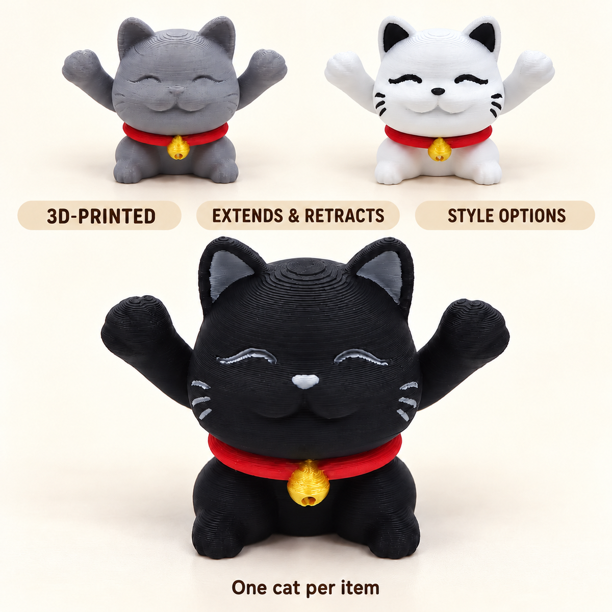3D-Printed Twist & Extend Lucky Cat 8