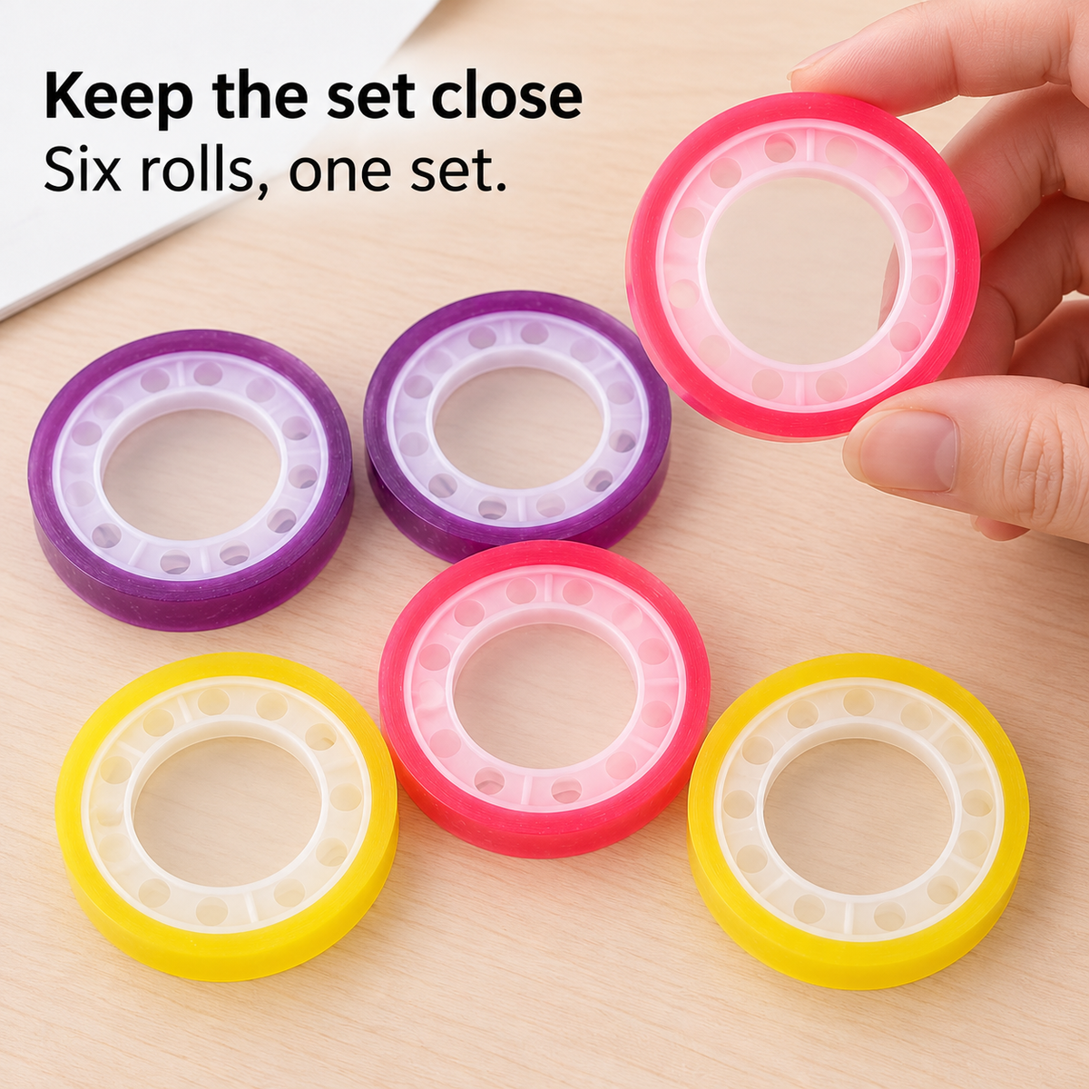 Coloured Tape Set, 6 Rolls 6