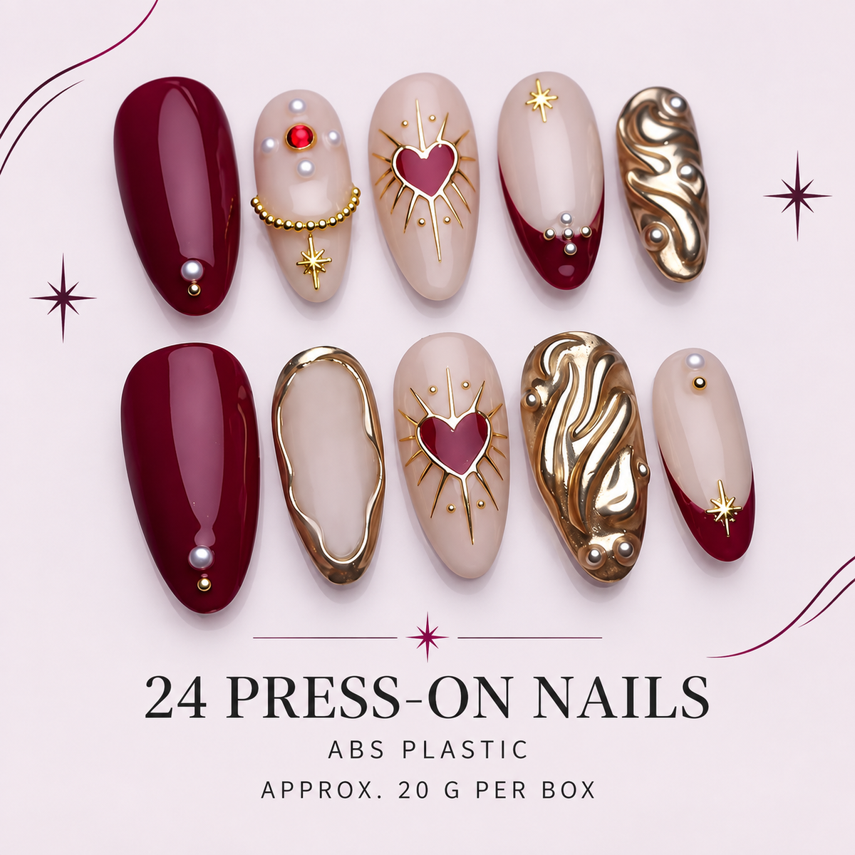 Qiheng Decorative Fashion Press On Nail Sets — product view 3
