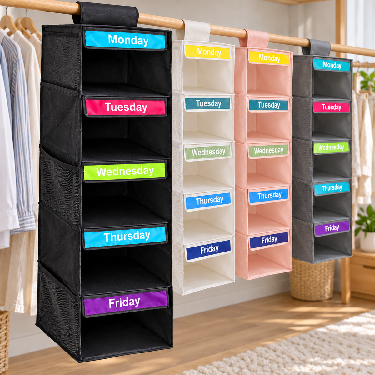 Five-Compartment Hanging Closet Organizer