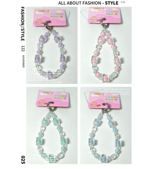 Crystal Square Bead Phone Charms 2