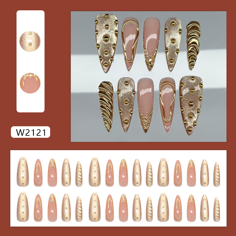 Sunset Reverie Molten Gold Press On Nails - image 6