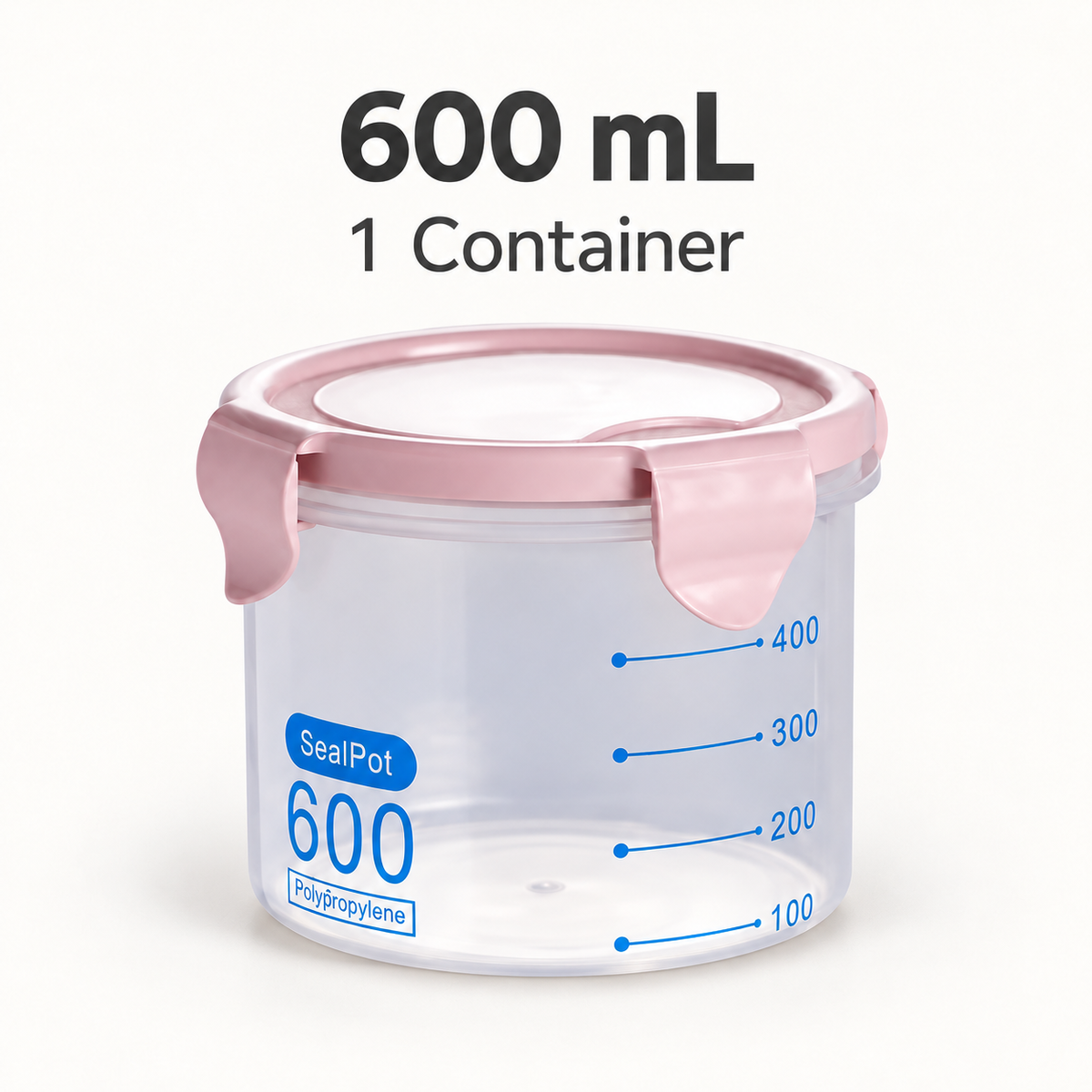 Round Clip-Lid Storage Container, 600 mL 3